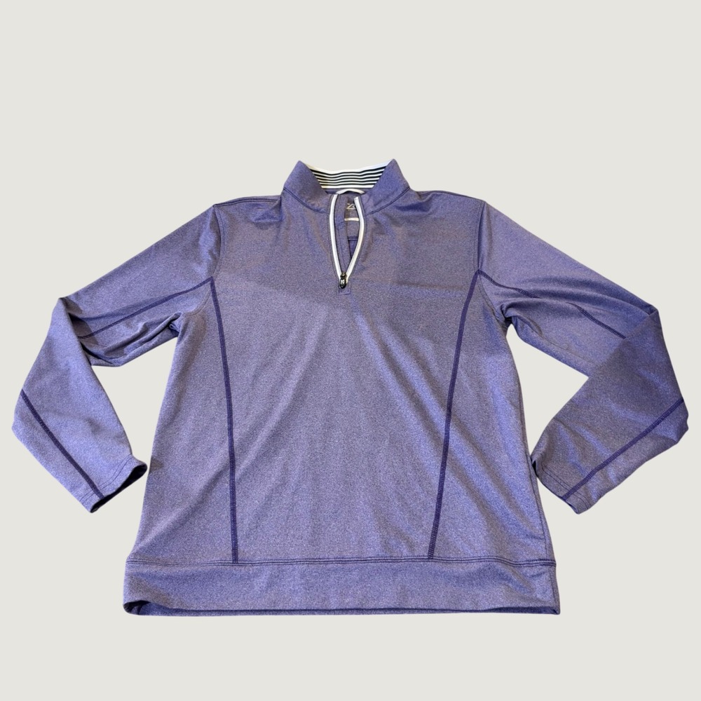 Cutter & Buck Quarter Zip Pullover Small Golf Activewear Spandex Purple Heather